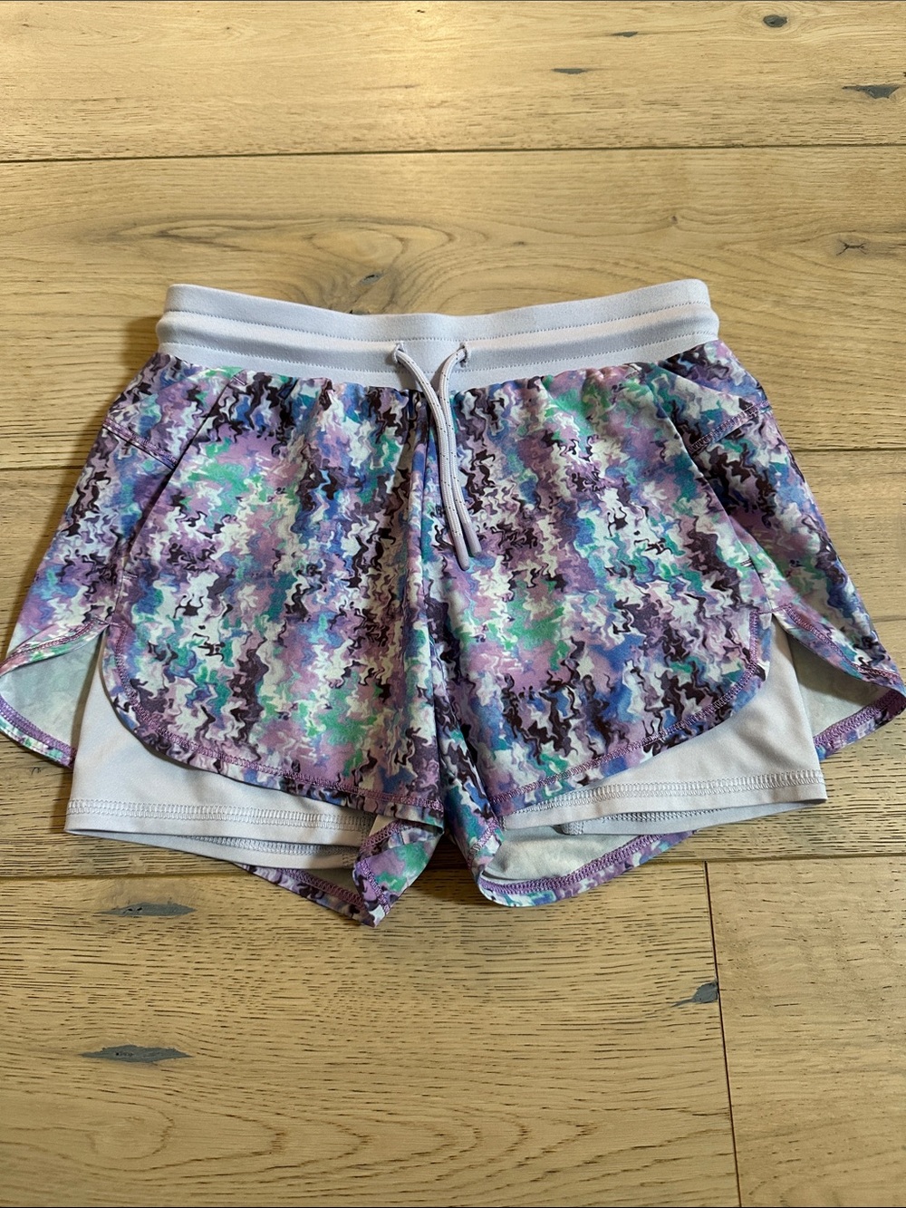 all in motion Lavender Multicolor Layered Active Shorts